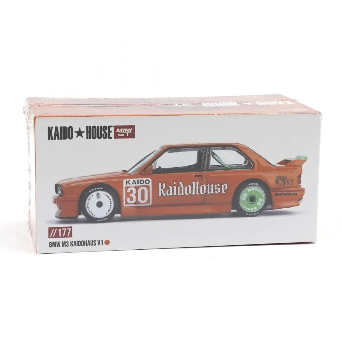 1:64 BMW M3 (E30) Kaido Works V1 -- Orange -- Kaido House x Mini GT KH