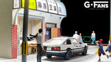 1:64 Initial D - Fujiwara Tofu Store Scene Diorama Display with LEDs -- G-Fans 710039