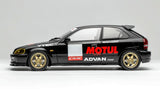 1:18 Honda Civic Type R (EK9) -- MOTUL Matte Black -- Motorhelix M85010