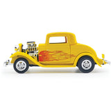 1:24 1932 Ford Coupe -- Yellow w/Flames -- MotorMax: Kult Klassics