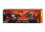 1:24 Harley Davidson 1948 FL Panhead & 1942 WLA Flathead -- Maisto
