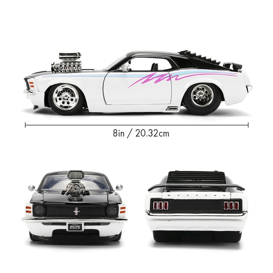 1:24 1970 Ford Mustang Boss 429 -- Black/White -- JADA: Big Time Muscl