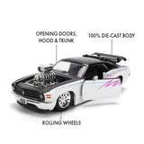 1:24 1970 Ford Mustang Boss 429 -- Black/White -- JADA: Big Time Muscle