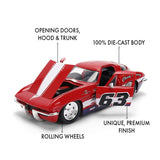 1:24 1963 Chevrolet Corvette -- #63 Red/White/Blue -- JADA: Big Time Muscle