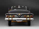 1:18 1961 Chevrolet Impala Convertible Lowrider - Black w/Gold Accents - Sunstar