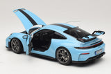 1:18 Porsche 911 (992) GT3 2025 Weissach Package -- Light Blue -- Norev
