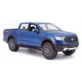 1:27 Ford Ranger FX4 Sport Pickup Double Cab 2019 -- Blue -- Maisto 1:24 31521
