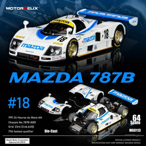 Pre-Order) 1:64 1991 Le Mans 24h -- #18 Mazda 787B -- Motorhelix