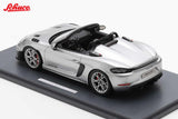 1:18 Porsche 718 (982) Spider RS Cabriolet -- Silver -- Schuco 18U00013
