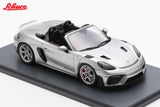 1:18 Porsche 718 (982) Spider RS Cabriolet -- Silver -- Schuco 18U00013