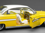 (Pre-Order) 1:18 1961 Chevrolet Impala Lowrider -- Yellow -- Sunstar