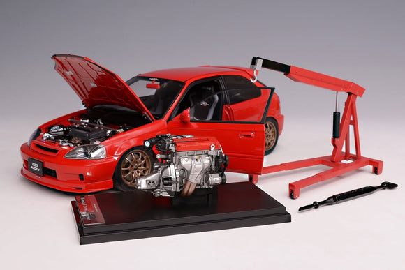 1:18 Honda Civic (EK9) Type R Mugen -- Milano Red -- Motorhelix M85026