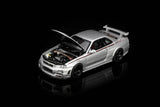 (Pre-Order) 1:64 Nissan GTR (R34) Skyline NISMO -- Sonic Metallic Silver -- Motorhelix