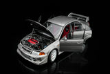(Pre-Order) 1:18 Mitsubishi Lancer Evolution VI GSR T.M.E -- Satellite Silver -- Motorhelix M84304