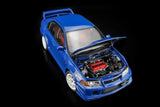 (Pre-Order) 1:18 Mitsubishi Lancer Evolution VI GSR T.M.E -- Canal Blue -- Motorhelix M84301