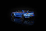 (Pre-Order) 1:64 Nissan GTR (R34) Skyline NISMO -- Bayside Blue -- Motorhelix