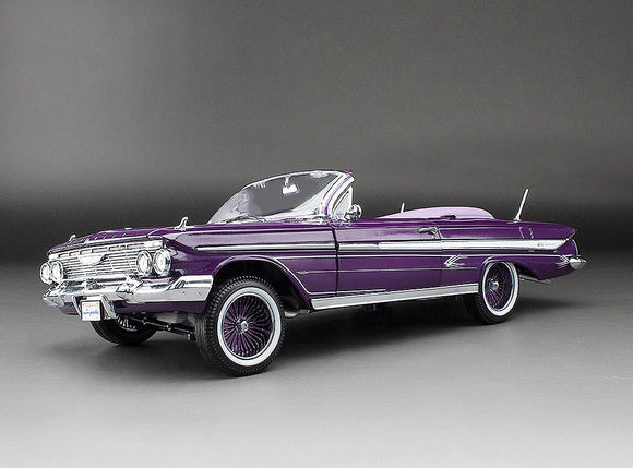 1:18 1961 Chevrolet Impala Convertible Lowrider -- Purple -- Sunstar