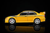 (Pre-Order) 1:18 Mitsubishi Lancer Evolution VI GSR T.M.E -- Yellow w/CF Bonnet -- Motorhelix