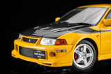 (Pre-Order) 1:18 Mitsubishi Lancer Evolution VI GSR T.M.E -- Yellow w/CF Bonnet -- Motorhelix