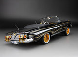 1:18 1961 Chevrolet Impala Convertible Lowrider - Black w/Gold Accents - Sunstar