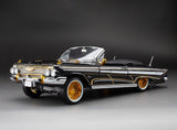 1:18 1961 Chevrolet Impala Convertible Lowrider - Black w/Gold Accents - Sunstar