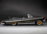 1:18 1961 Chevrolet Impala Convertible Lowrider - Black w/Gold Accents - Sunstar