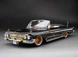 1:18 1961 Chevrolet Impala Convertible Lowrider - Black w/Gold Accents - Sunstar