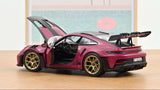 1:18 Porsche 911 (992) GT3 RS Weissach -- Ruby Star Red w/Gold Wheels -- Norev