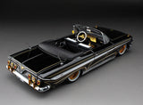 1:18 1961 Chevrolet Impala Convertible Lowrider - Black w/Gold Accents - Sunstar