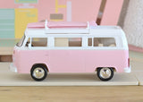 1:43 Volkswagen Kombi T2b Camper Van -- Light Pink / White -- Norev