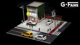 1:64 Initial D - Fujiwara Tofu Store Scene Diorama Display with LEDs -- G-Fans 710039