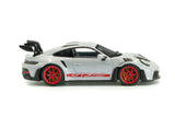 1:43 Porsche 911 (992) GT3 RS 2023 -- Ice Grey Metallic w/Red Stripe -- Solido