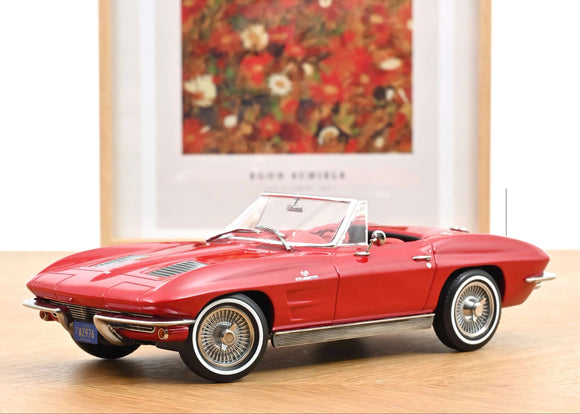 1:18 1963 Chevrolet Corvette Stingray Convertible -- Riverside Red -- Norev