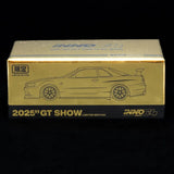 1:64 Nissan R34 Skyline GTR TOP SECRET -- Chrome Gold - EVENT EXCLUSIVE -- INNO64