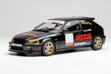 1:18 Honda Civic Type R (EK9) -- MOTUL Matte Black -- Motorhelix M85010