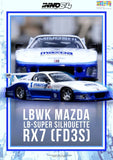 1:64 Mazda RX7 (FD3S) LB-Super Silhouette -- Blue/White Hong Kong -- INNO64