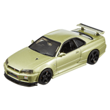 1:43 Nissan Skyline R34 GTR V-Spec II NUR Nismo -- Green -- Hot Wheels