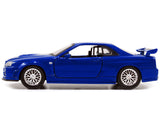 1:32 Brian's Nissan Skyline R34 GT-R -- Blue -- Fast & Furious JADA
