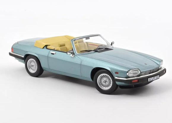 1:18 Jaguar XJ-S 5.3 H.E. Cabriolet -- Light Blue -- NOREV