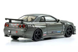 1:64 Nissan Skyline R34 GTR NISMO CRS Version -- Grey -- Kyosho 07130LGR