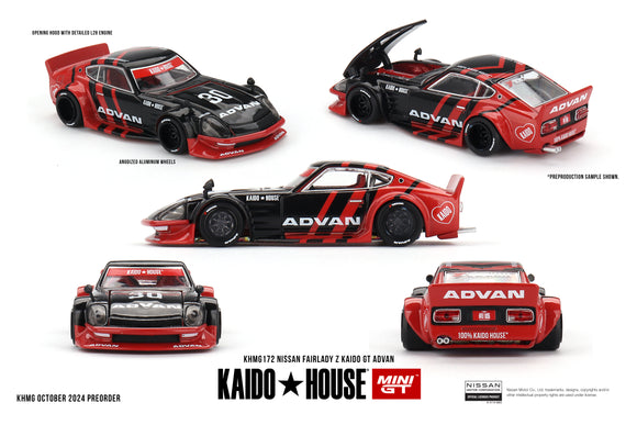 (Pre-Order) 1:64 Nissan Fairlady Z Kaido GT ADVAN -- KaidoHouse x Mini GT KHMG172