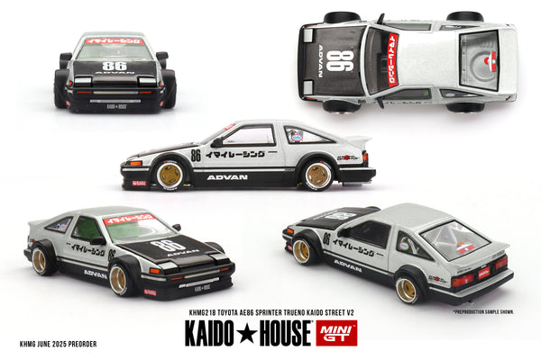 Pre-Order) 1:64 Toyota AE86 Sprinter Trueno Kaido Street V2 -- White/