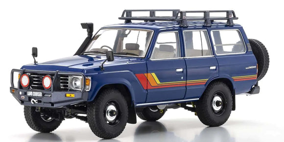 1:18 Toyota Land Cruiser 60 with Parts -- Blue -- Kyosho KS08956XBL
