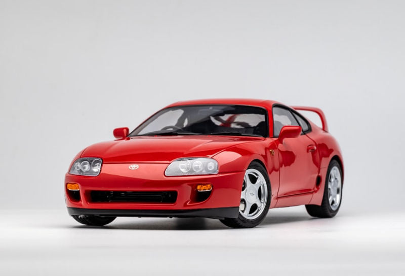 1:18 Toyota Supra A80 w/Car Lift -- Red -- LCD Models