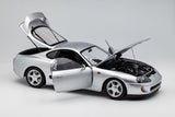 1:18 Toyota Supra A80 w/Car Lift -- Silver -- LCD Models