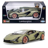 1:18 Lamborghini Sián FKP 37 -- Matt Green Metallic -- Bburago