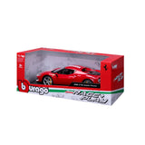 1:18 Ferrari 296 GTB Assetto Fiorano -- Rosso Corsa Red/White -- Bburago