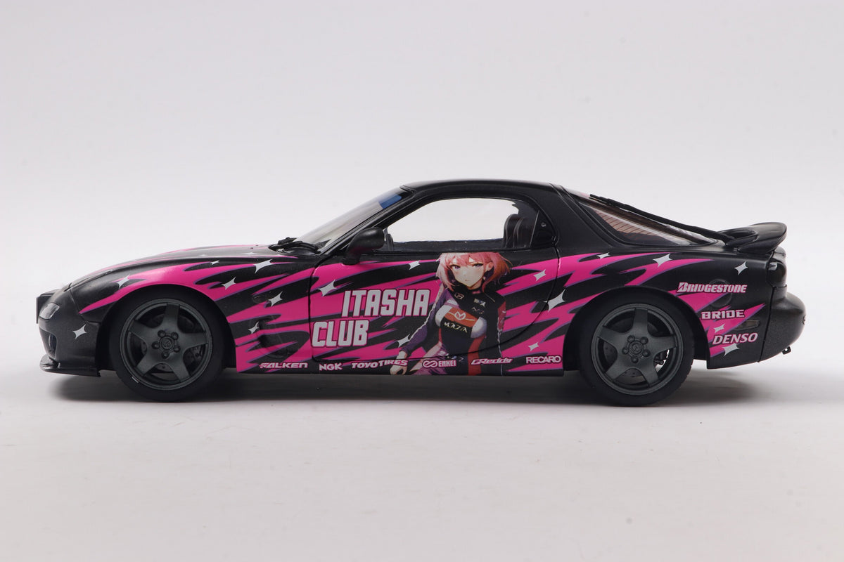 1:18 Mazda RX7 (FD3RS) Solido Wroks -- Itasha Club Black/Pink -- Solid