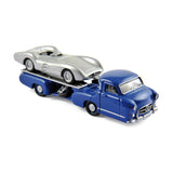 1:64 Mercedes Benz Renntransporter + 1954 W196 -- Blue/Silver -- Norev