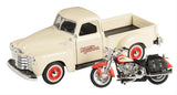 1:24 1950 Chevrolet 3100 Pickup Truck & 2001 FLSTS Heritage Motorbike -- Maisto
